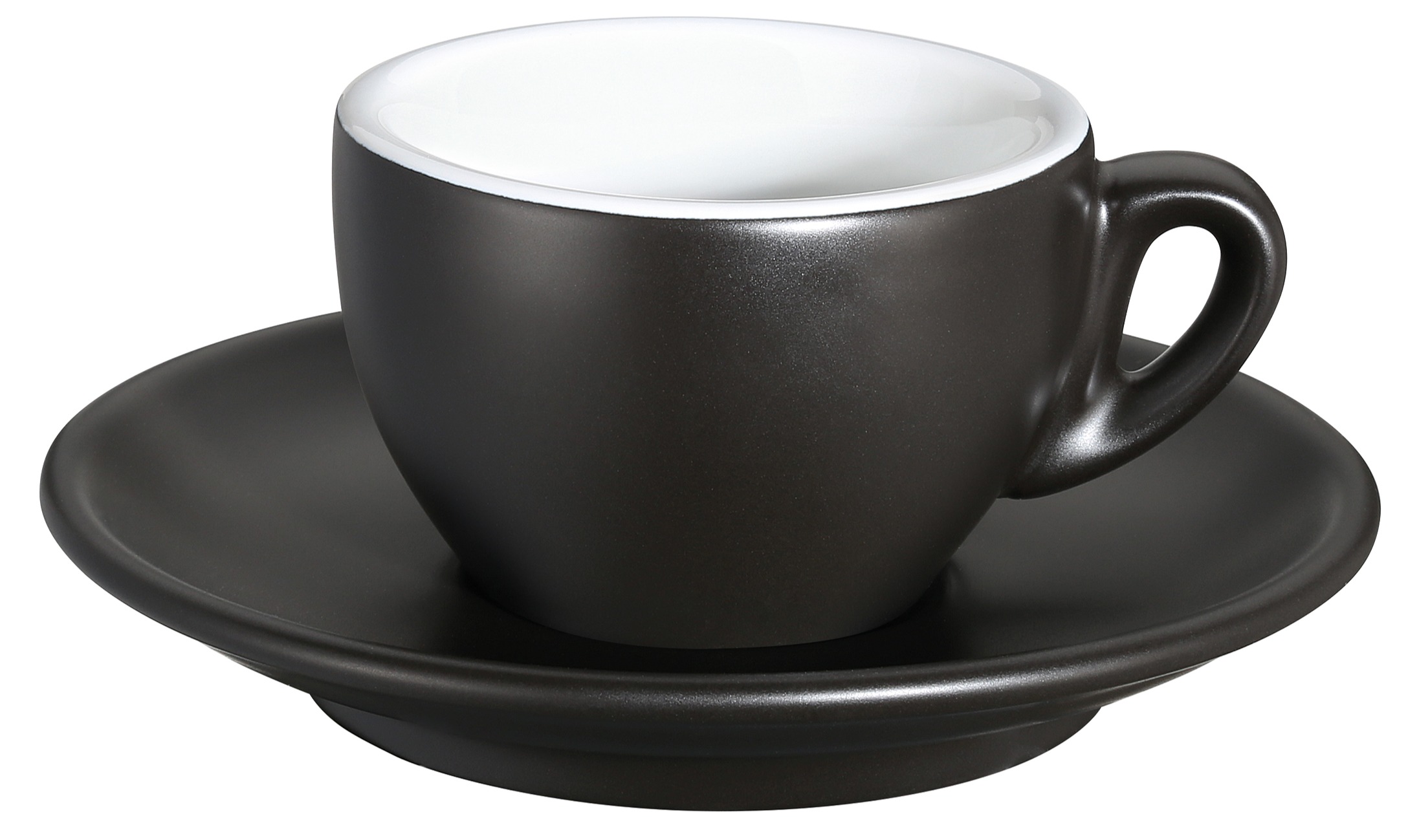 215328 ROMA Silnostěnný šálek s podšálkem 50 ml černý Cilio